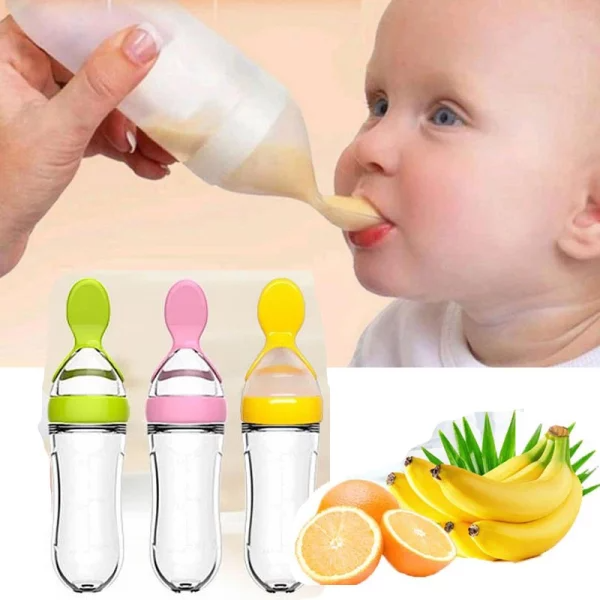 Food Pacifier + Feeder Spoon / Fresh Fruit Food Baby , Random Color
