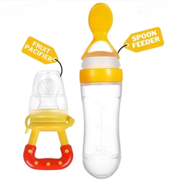 Food Pacifier + Feeder Spoon / Fresh Fruit Food Baby , Random Color