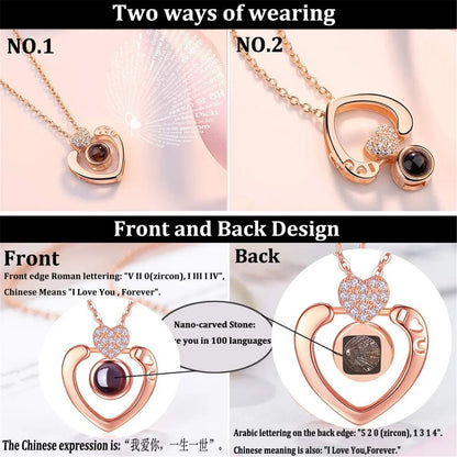 I love You Projection Necklace 100 Languages